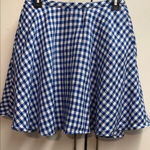 J. Crew Blue and White Skater Mini Skirt